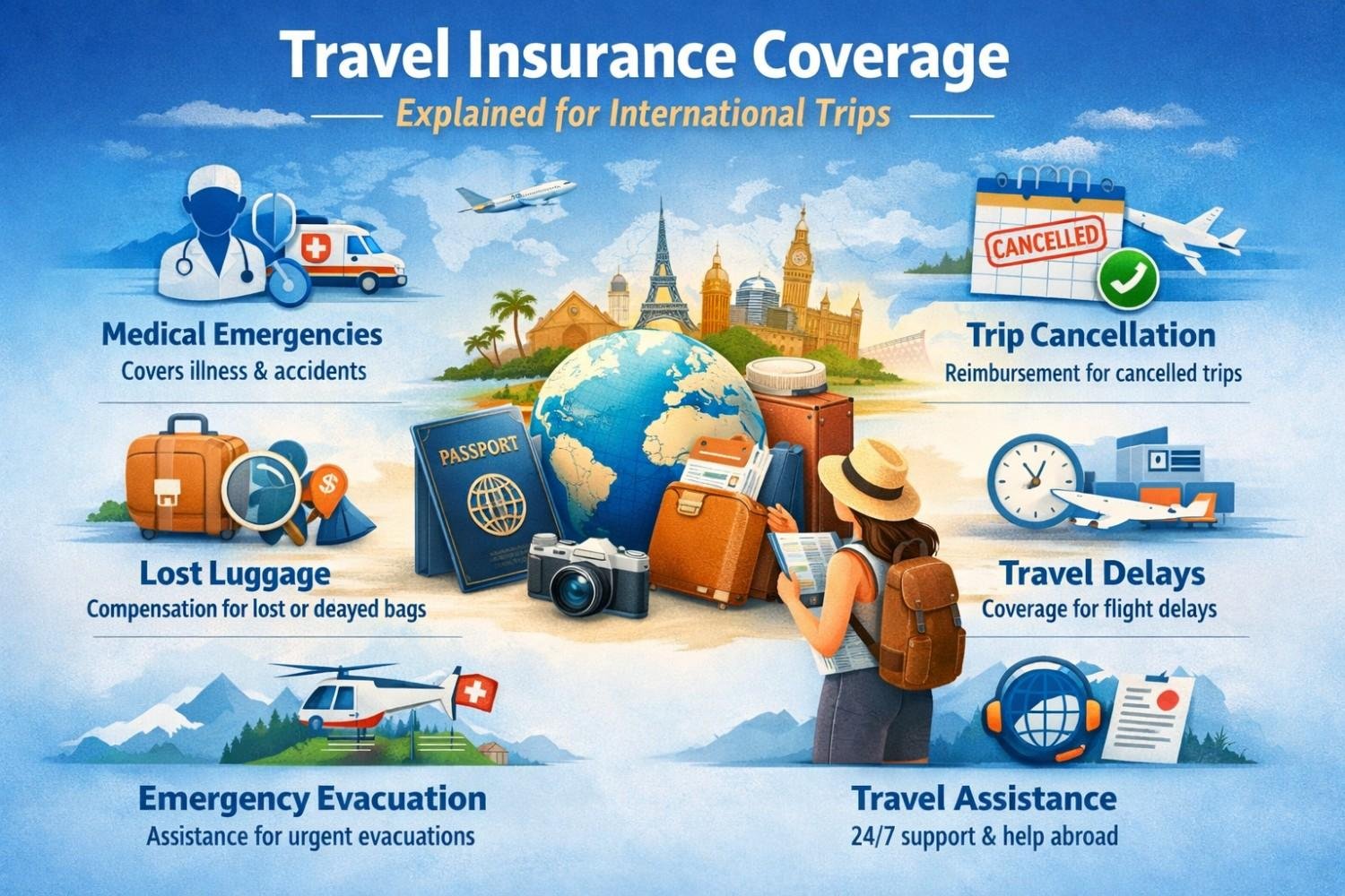 Travel Insurance Coverage Explained for International Trips (2026 Guide)